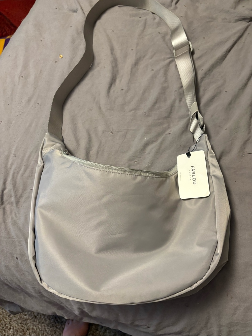 Fabulous Luna Light Gray Shoulder Crossbody Bag NWT